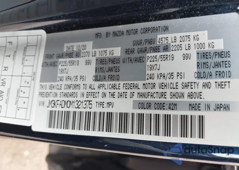 2021 Mazda Cx-5 Grand Touring from USA, damaged, VIN JM3KFADM0M1321375